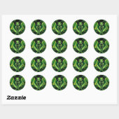 Rond Sticker "Imaginaire papillon vert" (Feuille)