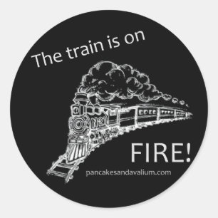 Rond Sticker incendie du train 1