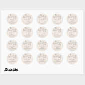 Rond Sticker inimaliste Mariage moderne (Feuille)