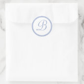 Rond Sticker initial à point bleu poudre simple (Sac)