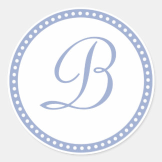 Rond Sticker initial à point bleu poudre simple