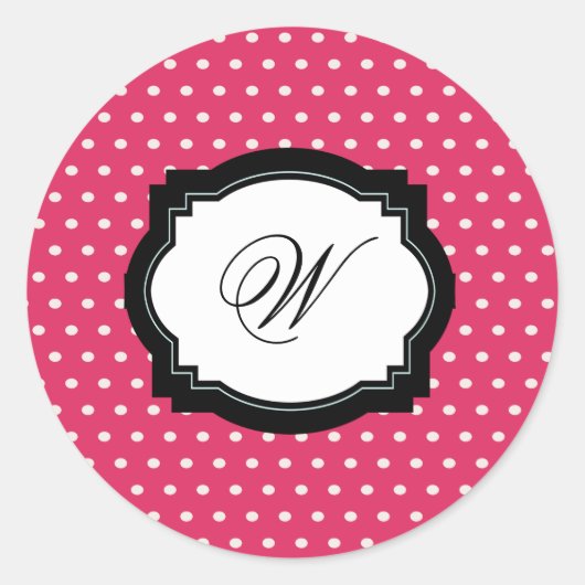 Rond Sticker initial à point rose (Devant)