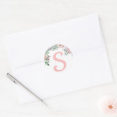 Rond Sticker initial de Bunny Floral (Enveloppe)