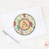 Rond Sticker INITIAL DE L'ARBRE DE NOËL VINTAGE (Enveloppe)