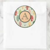 Rond Sticker INITIAL DE L'ARBRE DE NOËL VINTAGE (Sac)