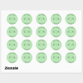 Rond Sticker initial simple Mariage (Feuille)