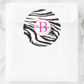 Rond Sticker initial Zebra et Hot Pink (Sac)