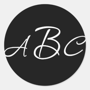 Rond Sticker Initiales Monogramme de mariage