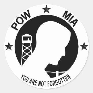 Rond Sticker inversé POW MIA