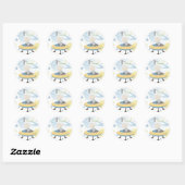 Rond Sticker Invitation Space Baby (Feuille)