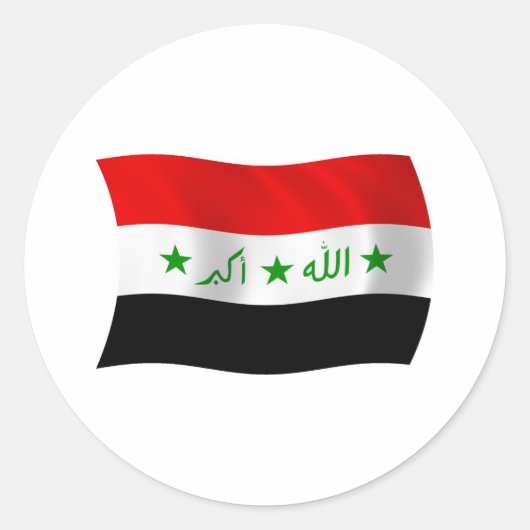 Rond Sticker Iraq Flag (Devant)