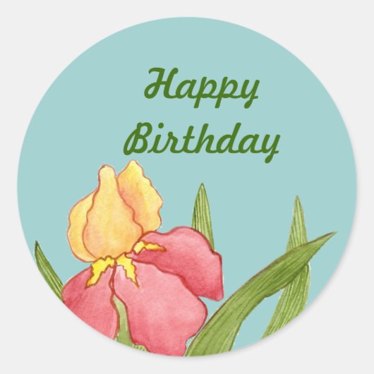 Rond Sticker Iris Anniversaire (Devant)