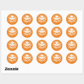 Rond Sticker Jack-O'Lantern éffrayant (Feuille)