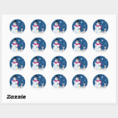 Rond Sticker Jack Russell Terrier et Snowman (Feuille)