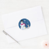Rond Sticker Jack Russell Terrier et Snowman (Enveloppe)