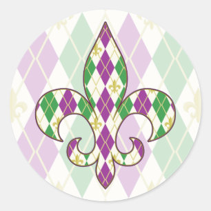 Rond Sticker Jacquard Mardi Gras