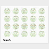 Rond Sticker Jade Green Agate Merci Classic Round (Feuille)