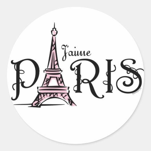 Rond Sticker J'aime Paris (Devant)