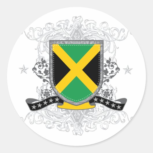 Rond Sticker jamaïcain Shield 2 (Devant)