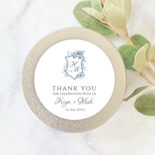 Rond Sticker Jardin Français Bleu VICTORIA