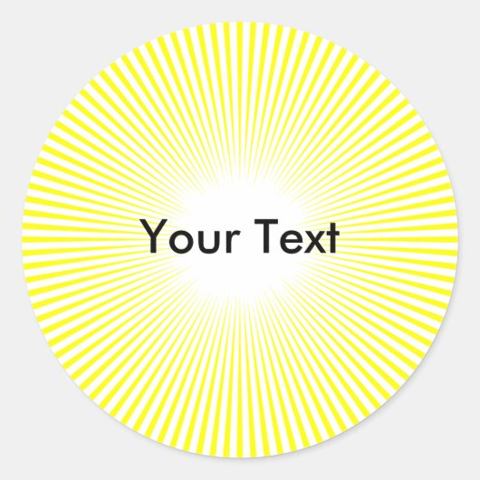 Rond Sticker jaune Personnaliser circulaire Sun Rays (Devant)