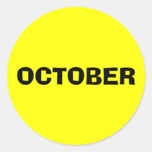 Rond Sticker jaune publicitaire d'octobre par Janz