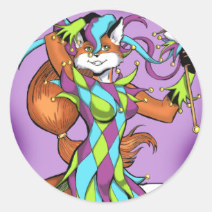 Rond Sticker Jester Fox