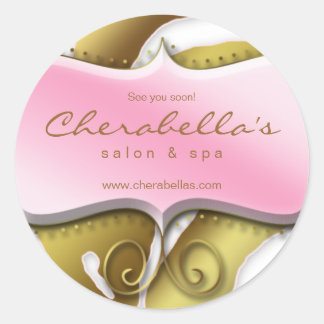 Rond Sticker joaillier Zebra Spa de salon d'or rose