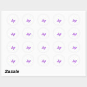 Rond Sticker Joli Avec Illustration Papillon (Feuille)