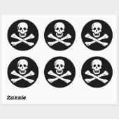 Rond Sticker jolly roger Pirate Flag (Feuille)