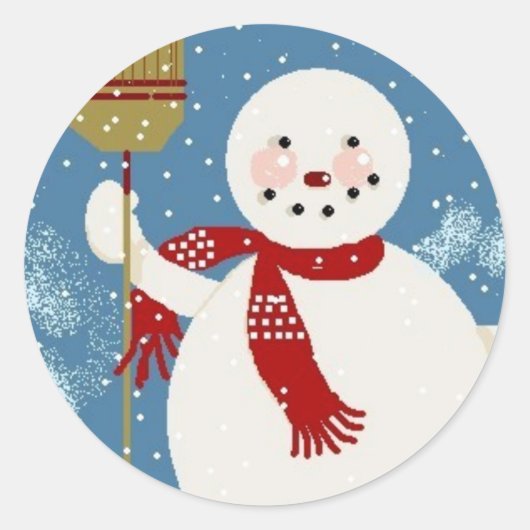 Rond Sticker Jolly Snowman (Devant)