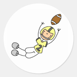 Rond Sticker Joueur de football Jaune