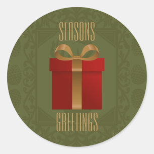 Rond Sticker Joyeuses Fêtes de Noël
