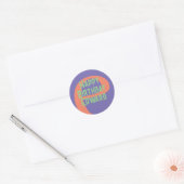 Rond Sticker joyeux anniversaire mauve menthe corail (Enveloppe)
