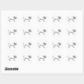 Rond Sticker Joyeux Bulldog (Feuille)