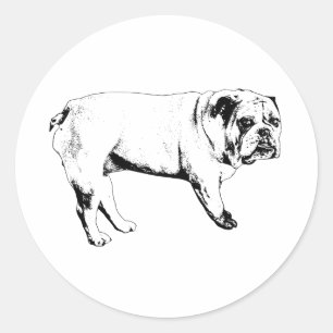 Rond Sticker Joyeux Bulldog