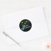 Rond Sticker Joyeux Fête Retro Snowflake (Enveloppe)