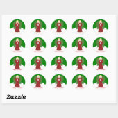 Rond Sticker Joyeux Noël (Feuille)