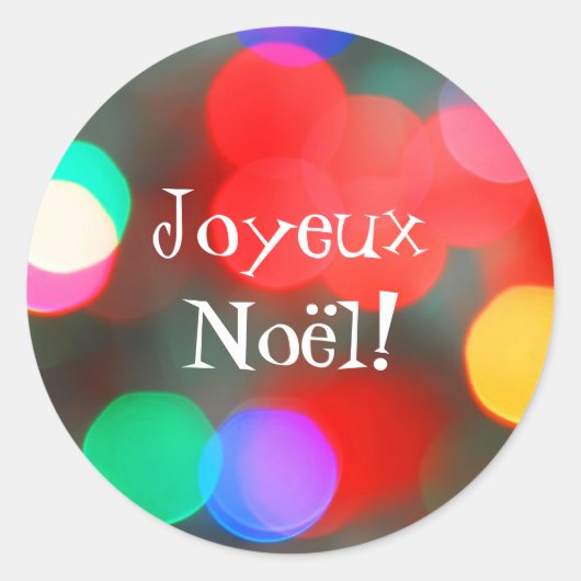 Rond Sticker Joyeux Noël Dancing Lights (Devant)