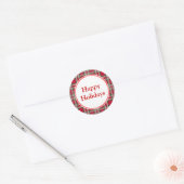 Rond Sticker Joyeux Vacances Plaid (Enveloppe)