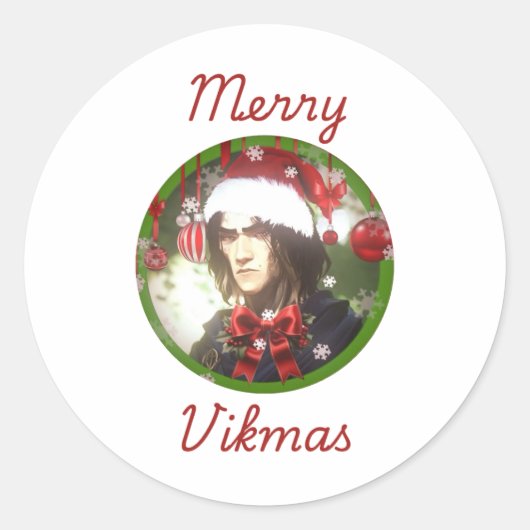 Rond Sticker Joyeux Vikmas (Devant)