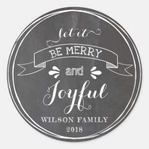Rond Sticker Joyful et Joyful Chalkboard