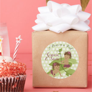 Rond Sticker Jumeaux Baby shower ou 1er Anniversaire