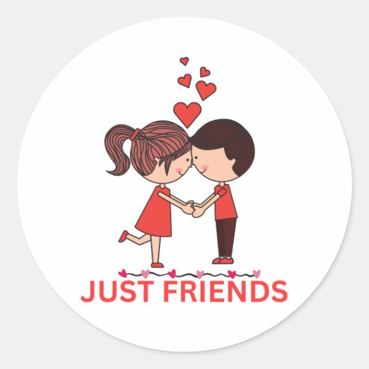 Rond Sticker Just Friends Couple (Devant)