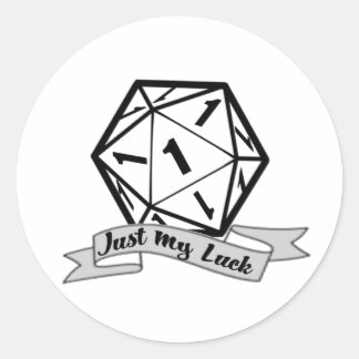 Rond sticker Just My Luck d20