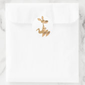 Rond Sticker Kangaroo Cartoon Joli (Sac)
