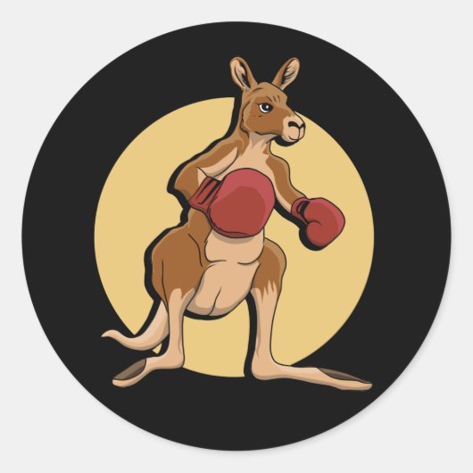 Rond Sticker Kangaroo Classic Round Boxe (Devant)