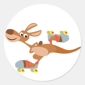 Rond Sticker Kangaroo pour patinage sur dessin mignon