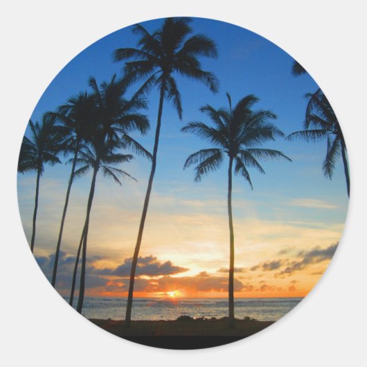 Rond Sticker Kapa'a Sunrise (Devant)