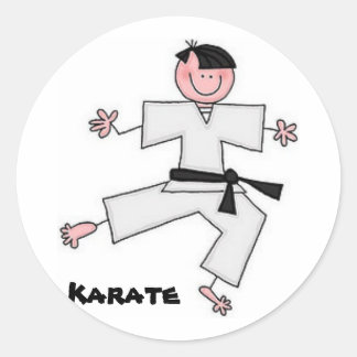 Rond Sticker Karate Cartoon